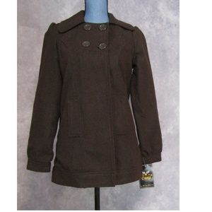 NWT C Magic Brown Wool Blend Coat Size S